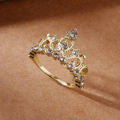 fashion rhinestone crown shape ring