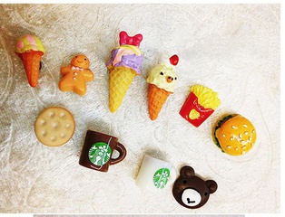 Cute Ice Cream Burger French Fries Cone Flower Earrings