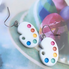 Creative hand-made funny mini palette resin earrings
