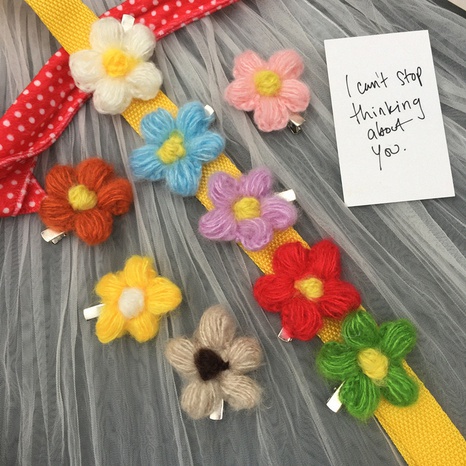 simple cute color plush big flower hairpin's discount tags