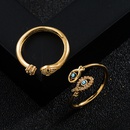 fashion copper goldplated microset zircon drip oil snake eyes ringpicture6