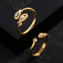 fashion copper goldplated microset zircon drip oil snake eyes ringpicture7