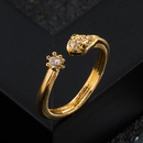 fashion copper goldplated microset zircon drip oil snake eyes ringpicture8