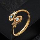 fashion copper goldplated microset zircon drip oil snake eyes ringpicture9