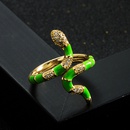 fashion copper goldplated microset zircon drip oil snake open ringpicture8