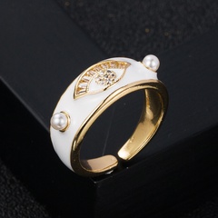 fashion copper plated 18K gold micro-inlaid zircon rainbow series open tail ring