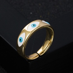 fashion copper drip oil plated real gold men's and women's devil's eye ring