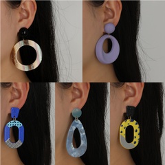 nouvelles boucles d'oreilles pendantes à imprimé géométrique en acrylique