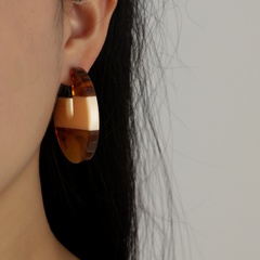 fashion geometric acrylic semi-circle amber earrings wholesale
