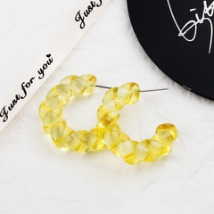 fashion new acrylic transparent twist  women's hoop earrings