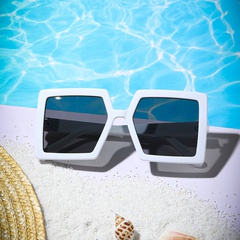 fashion square large frame seaside beach summer color sunglasses female