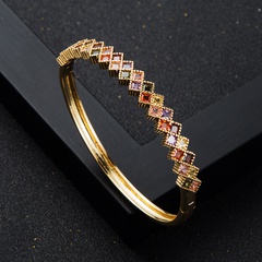 Mode verkupfertes echtes Gold Farbretention Galvanik Farbe Zirkon Armband