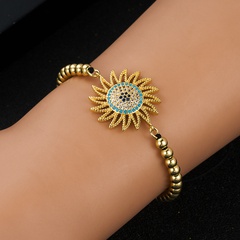 Neues verkupfertes Echtgold-Armband in Form einer Zirkonblume mit Mikro-Intarsien
