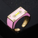 fashion copper drip oil enamel plated real gold robot creative tail ringpicture8
