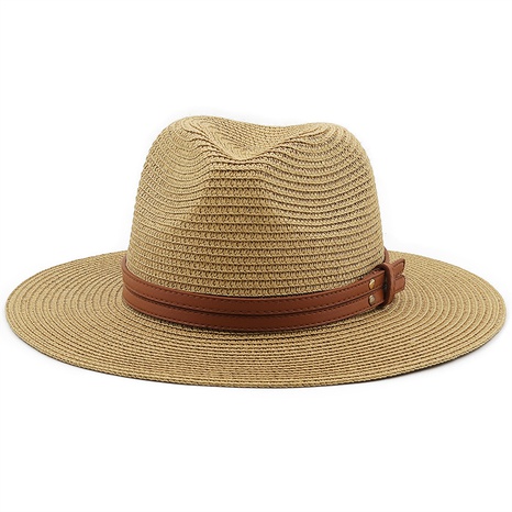 New spring and summer yellow belt accessories straw hat jazz hat's discount tags