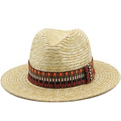 chapeau de paille de paille de jazz de mode chapeau de cowboy occidental chapeau de parasol de plage