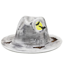 Halloween nuevo sombrero de jazz de lana de vaquero occidental de otoño e invierno de ala grande