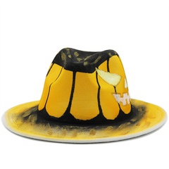 Nuevo sombrero de fieltro de ala grande para Halloween, sombrero tibetano de lana de vaquero occidental, sombrero de jazz