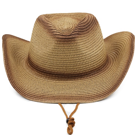 New Western cowboy straw hat outdoor sports mountaineering top hat foldable hat's discount tags