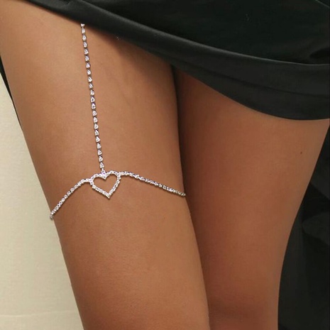 fashion geometric leg ring double heart claw chain rhinestone body chain's discount tags