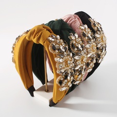 mode imitation perle baroque rétro bandeau diamant à larges bords femme