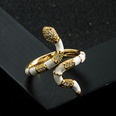 fashion copper goldplated microset zircon drip oil snake open ringpicture11