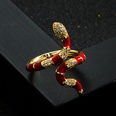 fashion copper goldplated microset zircon drip oil snake open ringpicture12