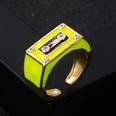 fashion copper drip oil enamel plated real gold robot creative tail ringpicture11