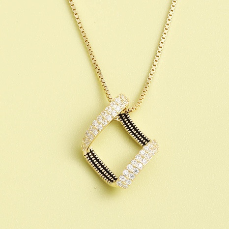 Light luxury niche niche inlaid zirconium 925 sterling silver necklace's discount tags