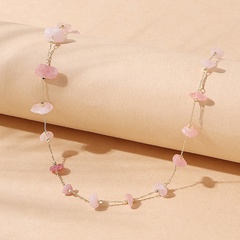 creative retro natural stone stitching chain necklace