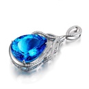 Nouveau collier pendentif en forme de goutte d39eau en topaze bleue incruste de larmes de sirnepicture8