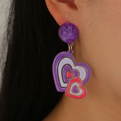 Boucles d'oreilles assorties de couleur en forme de coeur de mode 2022