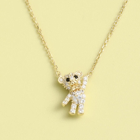 Exquisite Classic Bear S925 Sterling Silver Necklace's discount tags