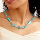 retro bohemian ethnic style exaggerated turquoise geometric splicing necklacepicture5