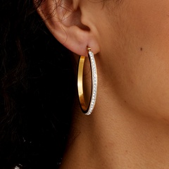 2022 kreative Kupfer 18 Karat vergoldete geometrische Ohrringe mit großem Kreis