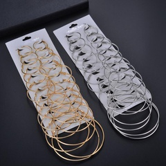 fashion large small hoop earrings 12 pairs set