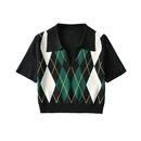 2022 new retro rhombus contrast color knitted sweaterpicture5