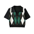 2022 new retro rhombus contrast color knitted sweaterpicture8