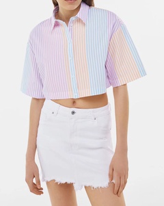 summer new multicolor striped cropped top