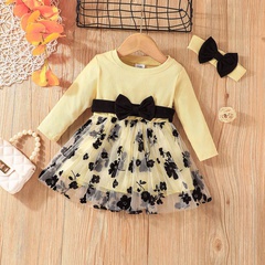 children's clothing spring and autumn long-sleeved mesh skirt