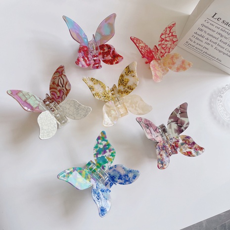 Fashion acetic acid butterfly shaped hair clip's discount tags