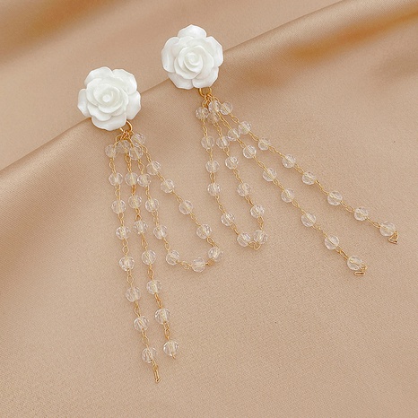 simple acrylic flower crystal tassel fashion earrings wholesale's discount tags