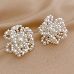 baroque simple pearl geometric alloy stud earrings female wholesale