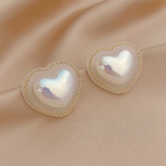 retro heart geometric pearl multi-layer acrylic stud earrings female wholesale