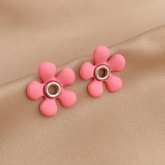 fashion cute candy color flower alloy stud earrings wholesale