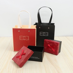 Production and supply of square heaven and earth cover jewelry gift box black gift packaging tote bag wholesale custom