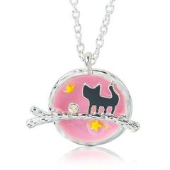 fashion Japanese cosmic gem kitten long alloy necklace wholesale