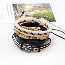 Fashion beaded multilayer combination adjustable leather handwoven braceletpicture5