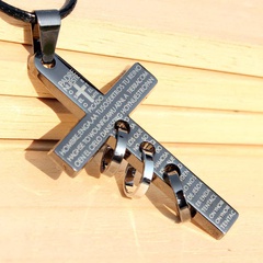 Cross Border Vintage Metall Halskette Unisex Legierung Anhänger Kreuz Ring Halskette Wachs Seil Schmuck Großhandel