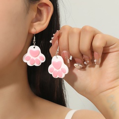 cute cartoon cat claw shaped pendant earrings